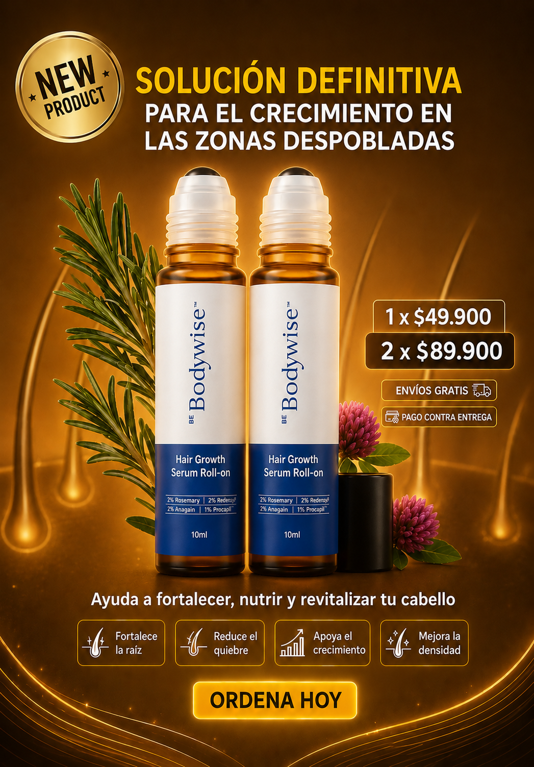 KIT X2 BodyWise Hair Growth Serum 10ml